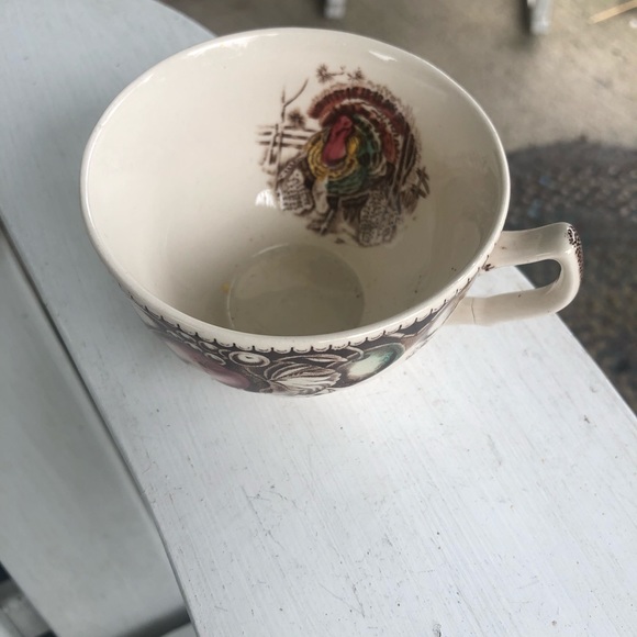 Vintage JOHNSON BROS HIS MAJESTY THANKSGIVING TURKEY Tea Cup, England - Picture 3 of 9